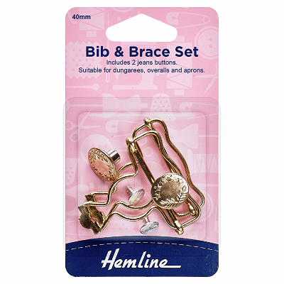 H468.GLD Bib & Brace Set: 40mm: Gold..